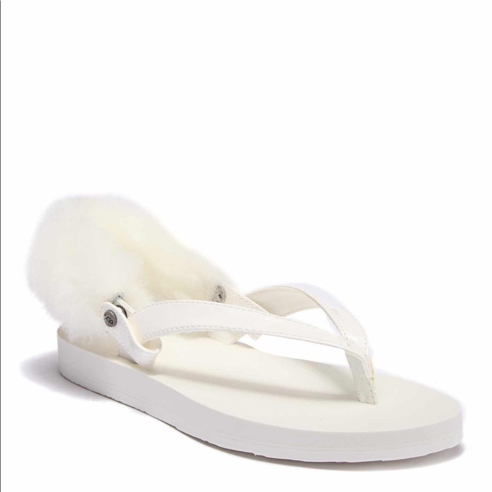 K Laalaa Genuine Lamb Fur Slingback Sandal